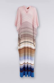 Missoni Long cover up kaftan in striped ribbed knit with lurex