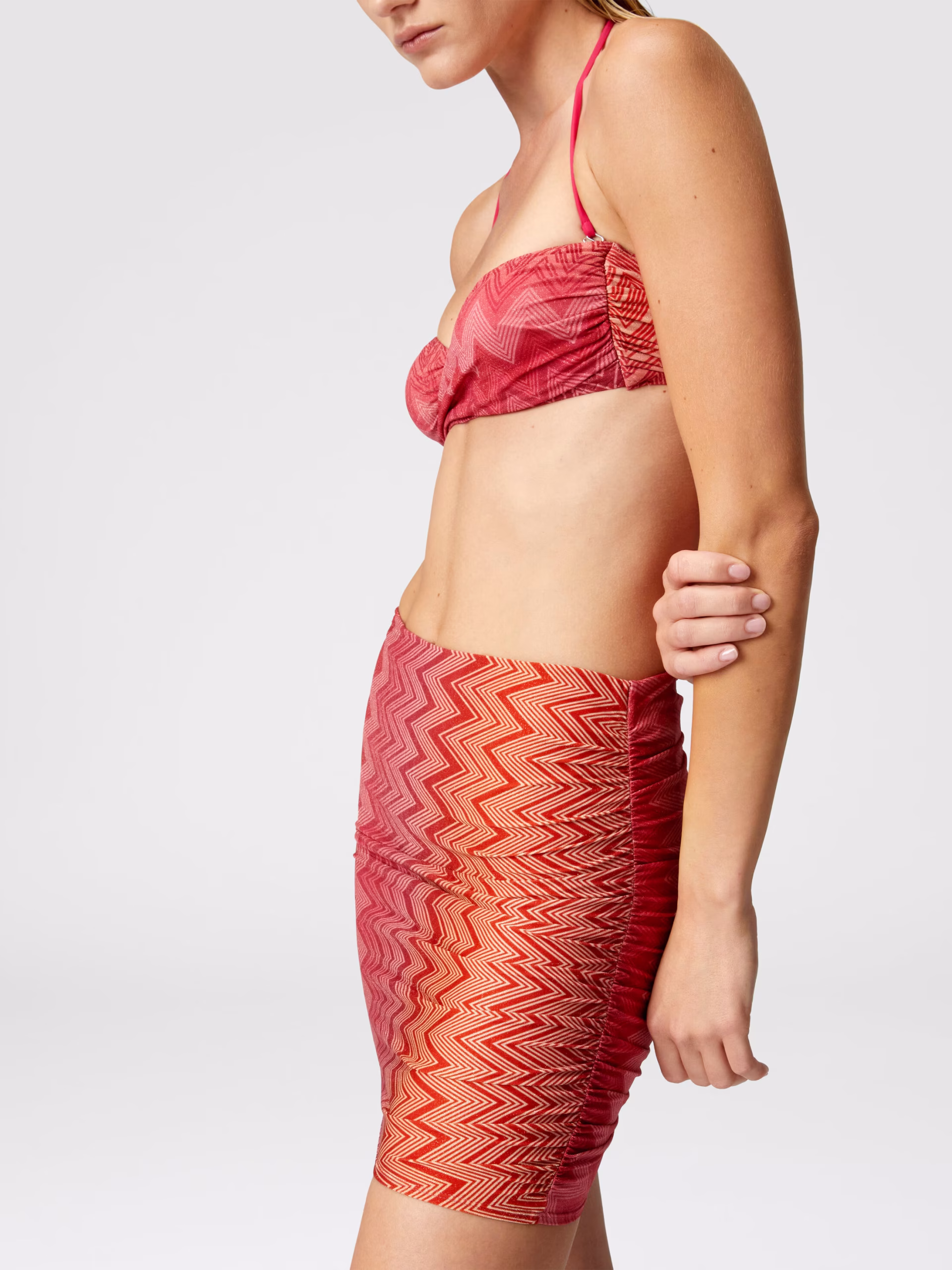 Missoni Mare Minskirt stretch nylon zig zag lamé - Image 4