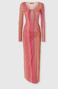 Missoni Mare Long dress in stretch zig zag lamé